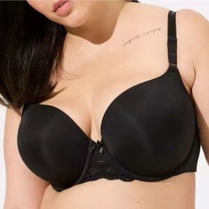 Torrid Perfect T-Shirt Push-Up Bra Black Lace Size 48DDD